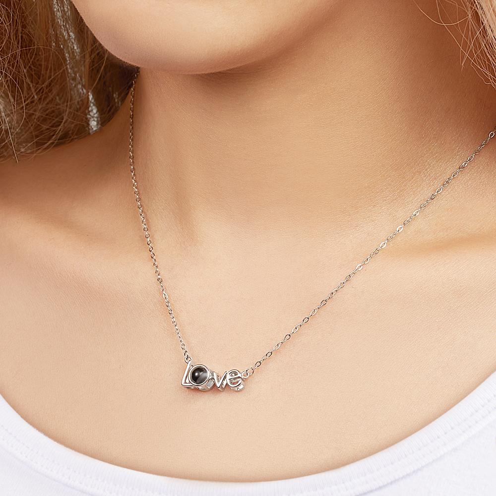 Love - Personalized Couple LOVE Picture Projection Necklace