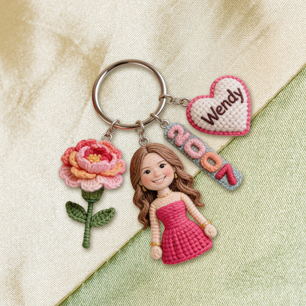 Custom Any Photo - Personalized Birthday Premium Keychain With Charms