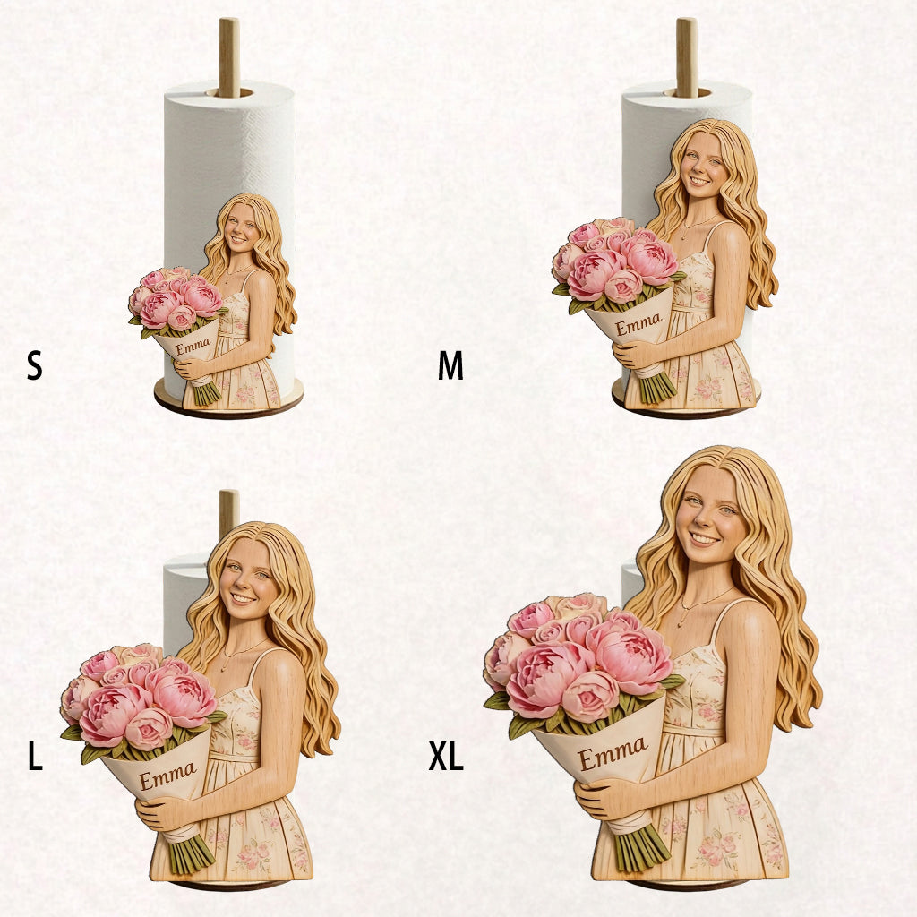 Custom Any Photo, Any Flower - Personalized Self Love Paper Towel Stand