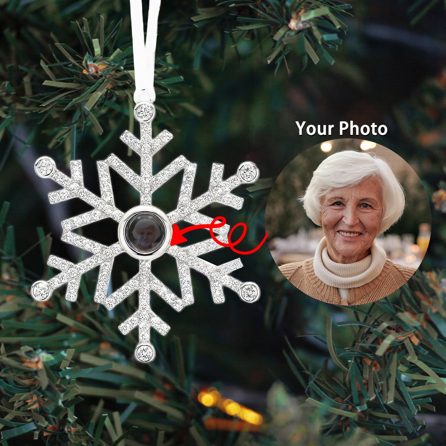 Personalized Photo Ornament - Capture Your Love in Sparkling Elegance