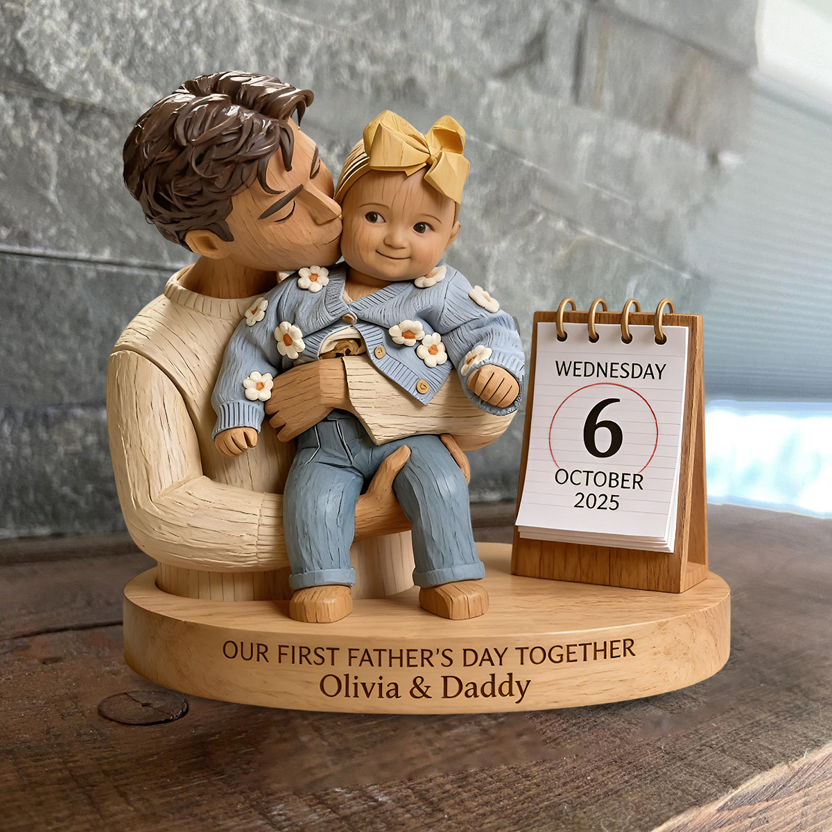 First Father's Day Gifts - Personalized Father Custom Shaped Wood Plaque