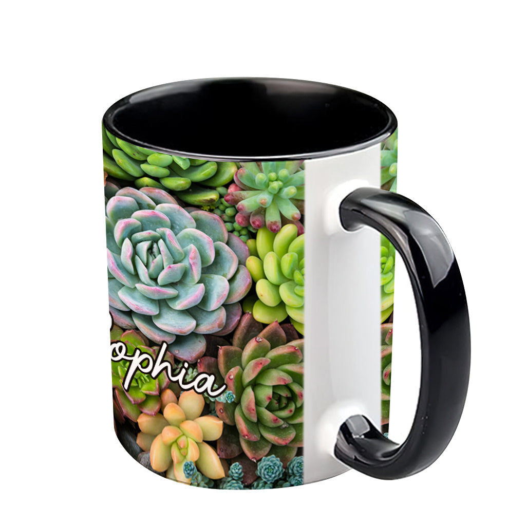 Beautiful Cactus Succulents Plants - Personalized Cactus Accent Mug