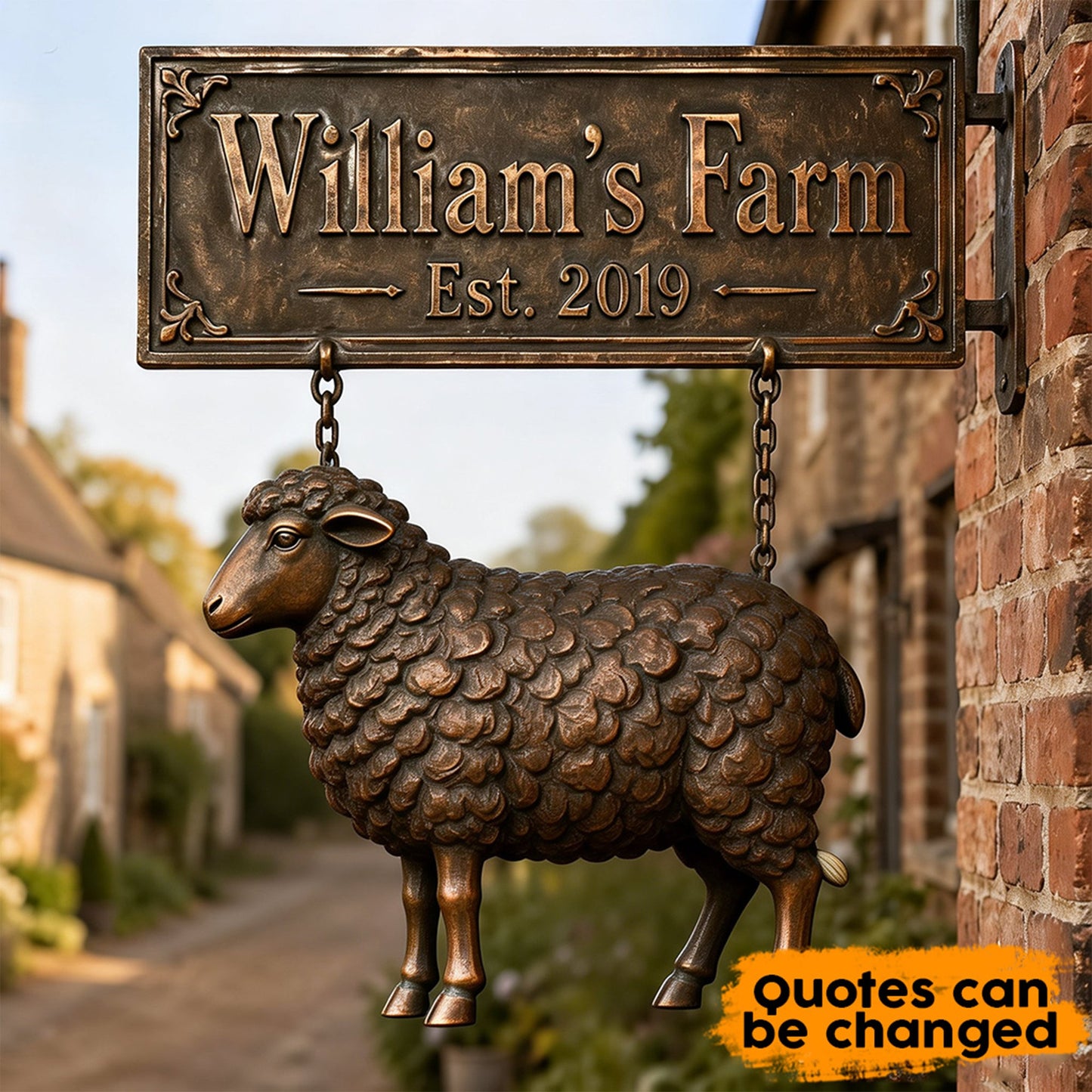 Happy Farm - Personalized Farmer Wooden Wall Mount Sign