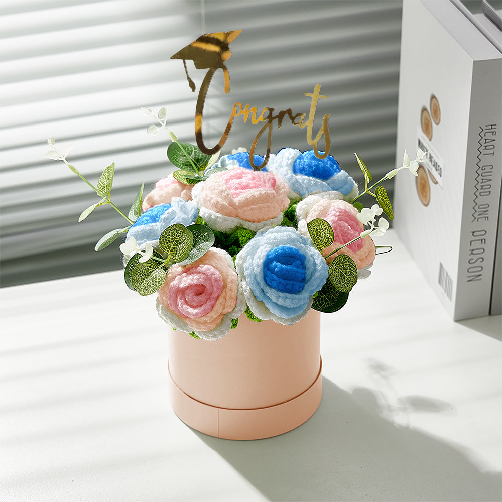Congratulations Graduate - Personalized Graduation Crochet Flowers Graduation Gift Box
