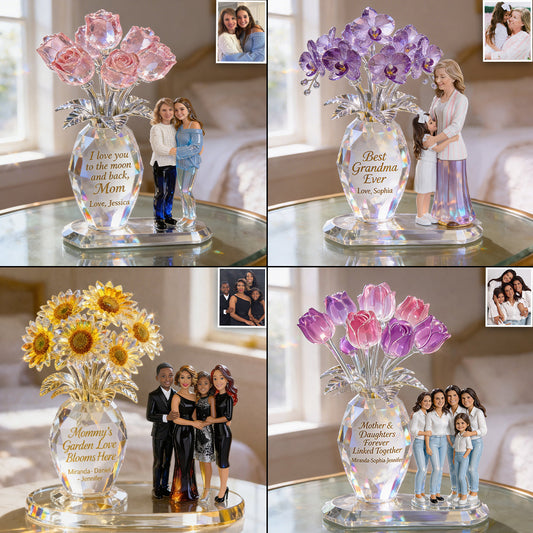 Crystal Flowers Vase - Personalized Mother Custom Shaped Acrylic Plaque