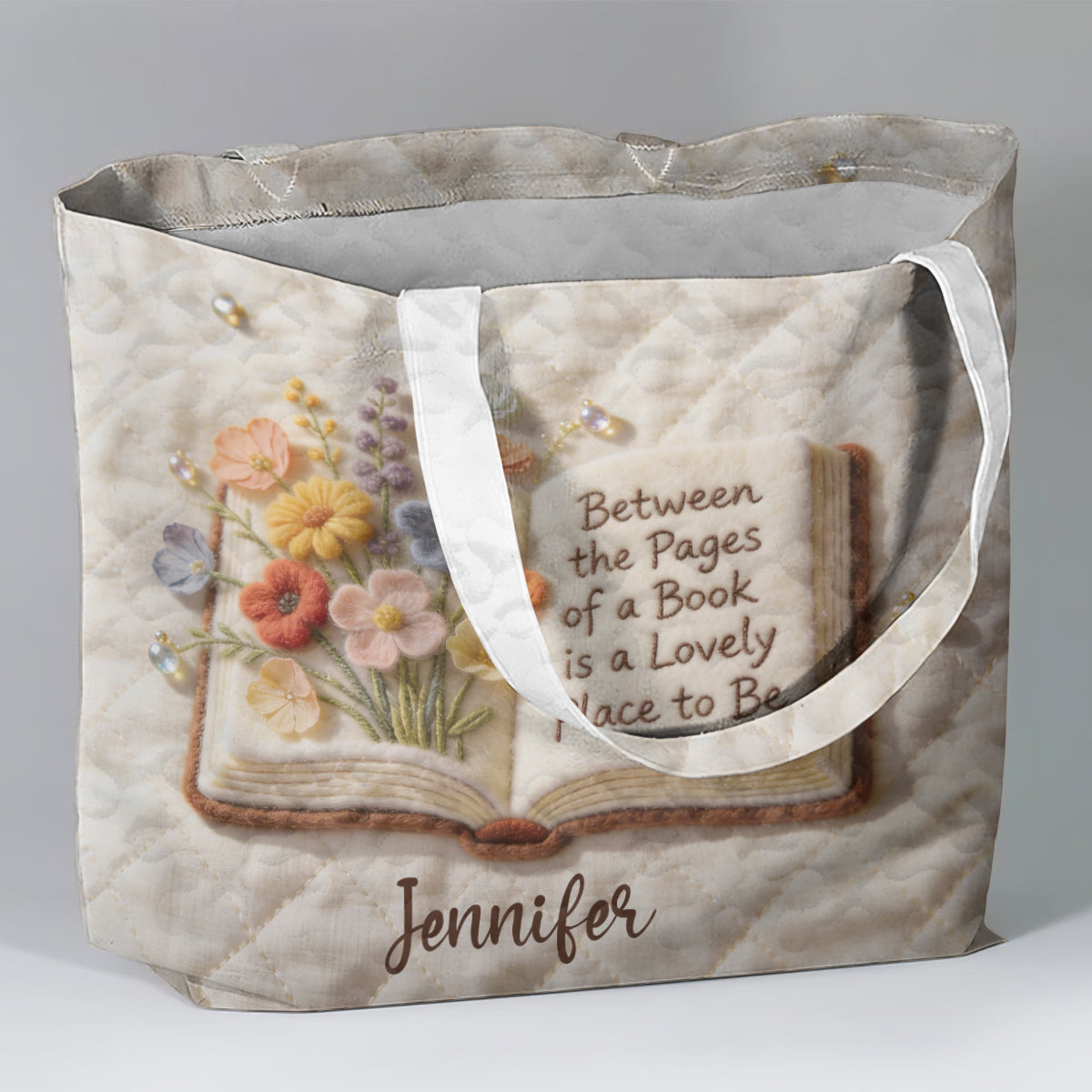 Custom Any Photo - Personalized Book Quilted Tote Bag