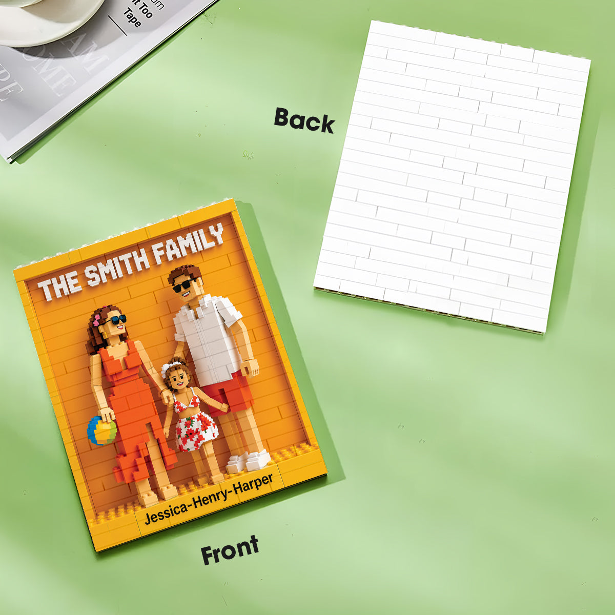 Custom Any Photo - Personalized Family One-sided Vertical Rectangle Building Brick Blocks