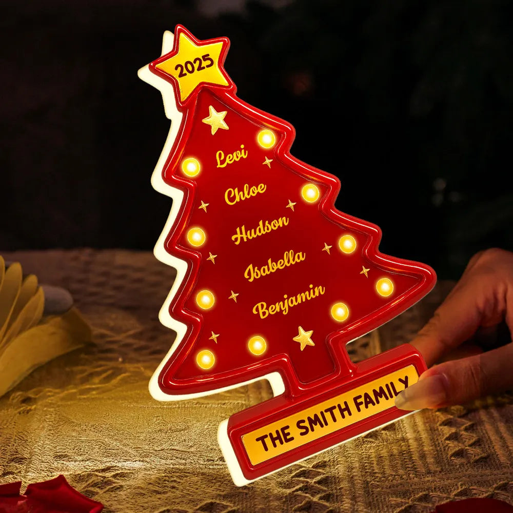 Acrylic Light Box Christmas Tree — warm glowing tabletop décor for family gatherings, customizable look, holiday-ready, perfect gift for home and friends