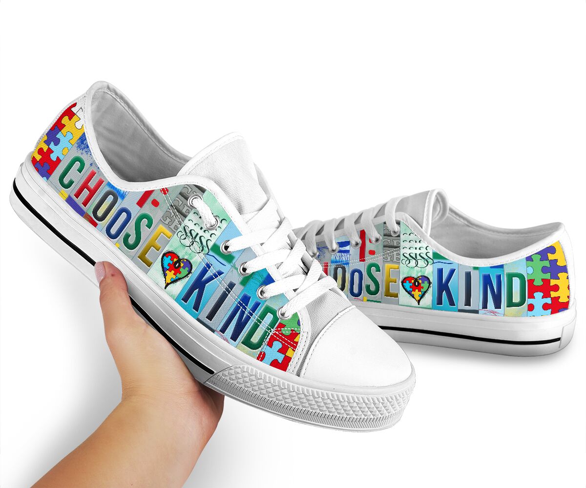 Choose Kind Autism Awareness Low Top Shoes 0622