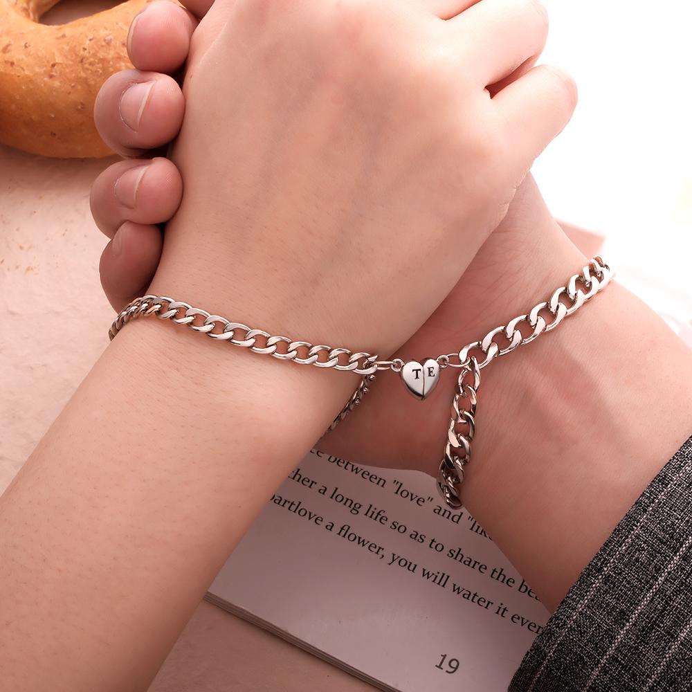Any Name - Personalized Couple Engraved Magnetic Bracelet