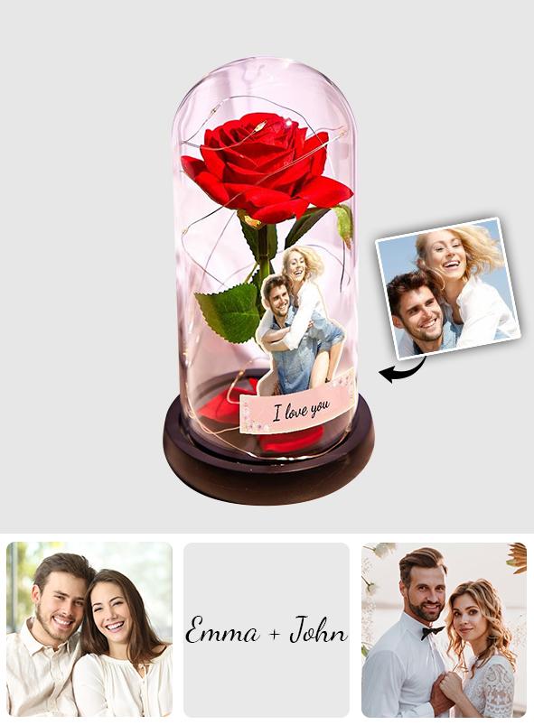 I Love You - Personalized Couple Eternal Rose Night Light