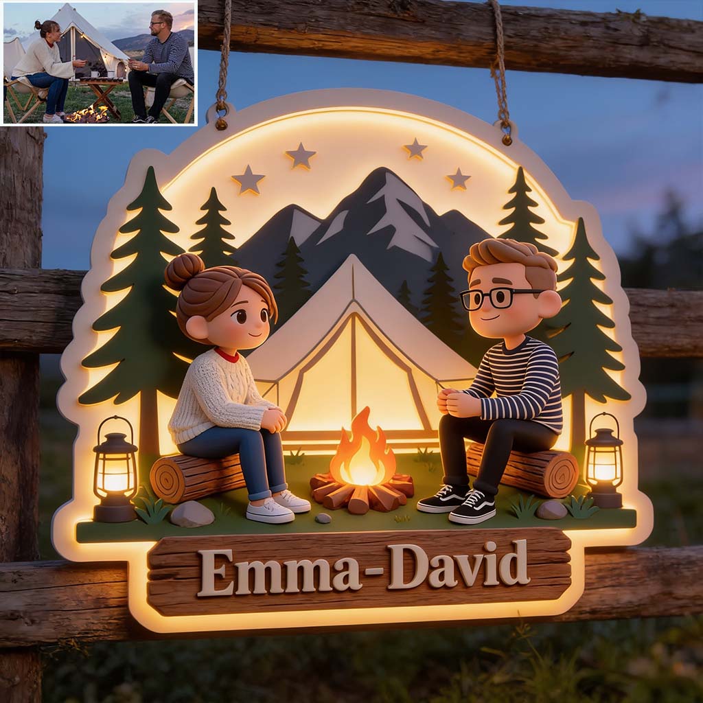 Camping Partners For Life - Personalized Camping LED Light Acrylic Sign