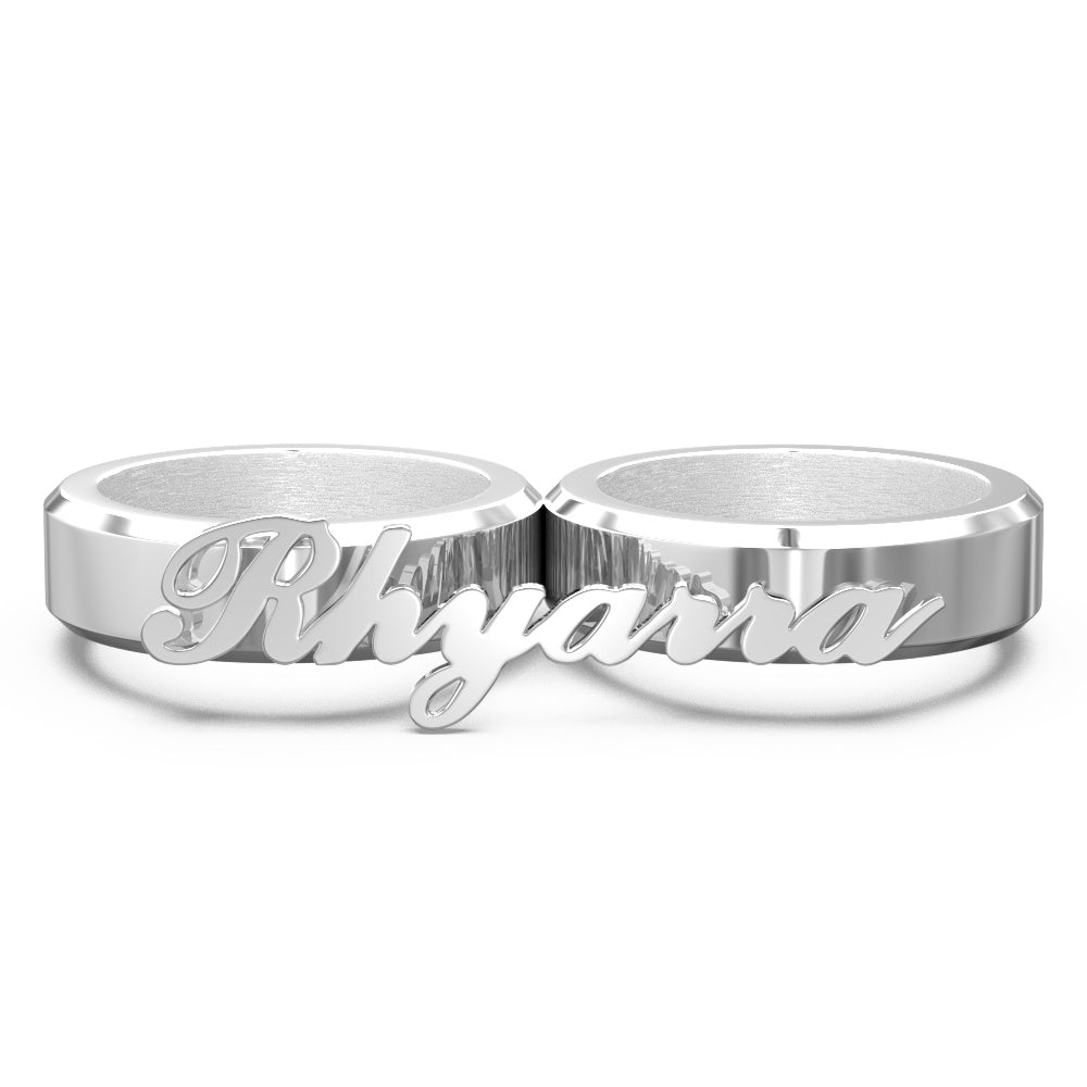 Engravable Two Fingers Ring - Personalized Ring