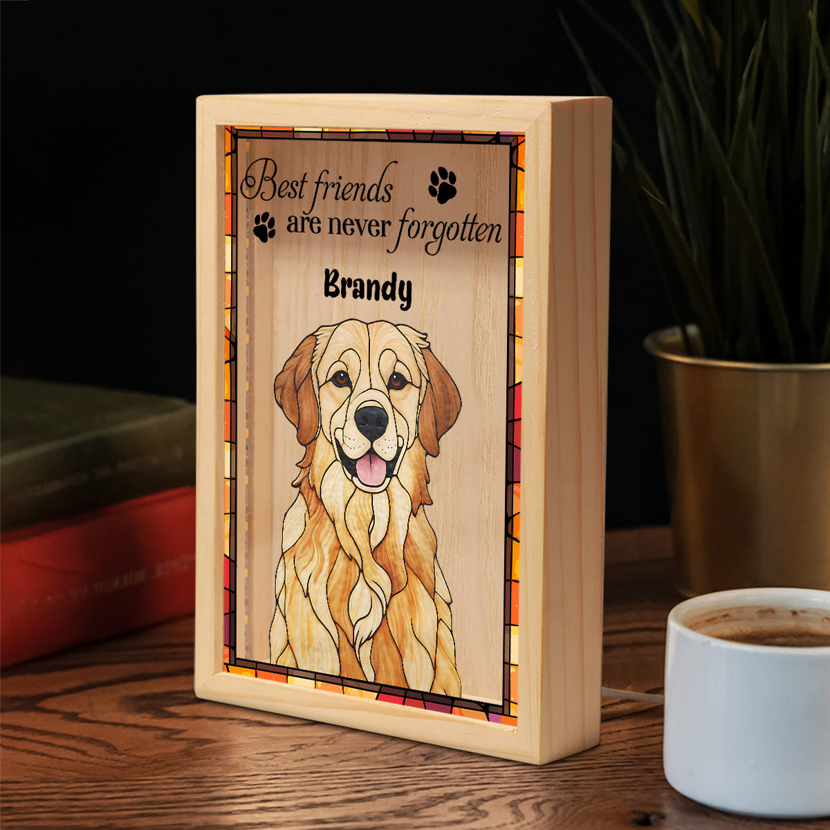 Best Friends Are Never Forgotten - Personalized Dog Picture Frame Light Box