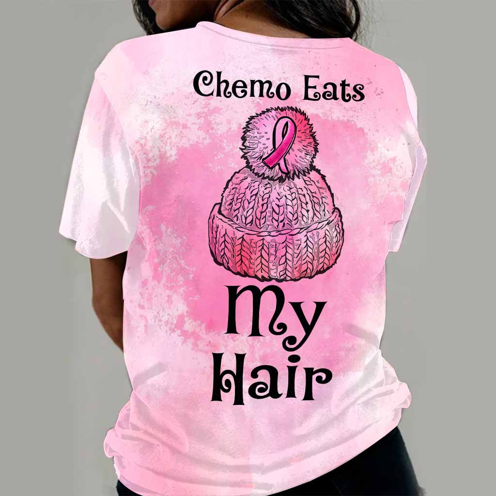 Chemo Eats My Hair - Breast Cancer Awareness All Over T-shirt and Hoodie