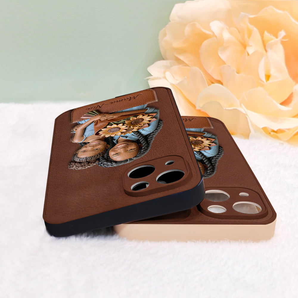I Love You - Personalized Mother 3D Embossed Leather Phone Case