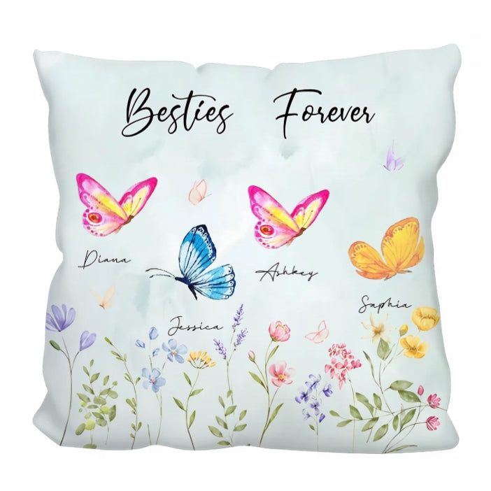 Besties Sisters Grandma Mom Beautiful Butterflies Personalized Circle Ceramic Ornament
