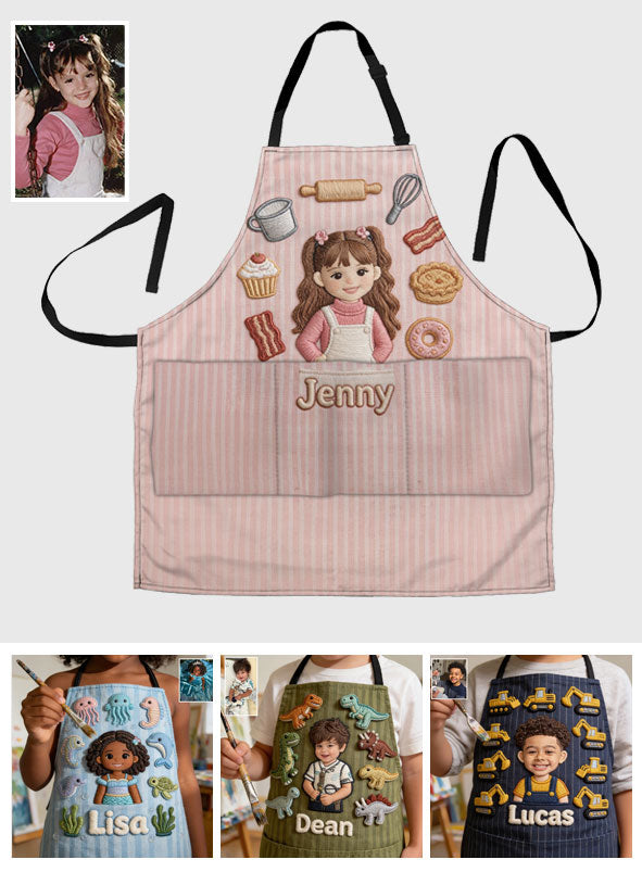 Custom Any Photo - Personalized Kid Apron With Pockets
