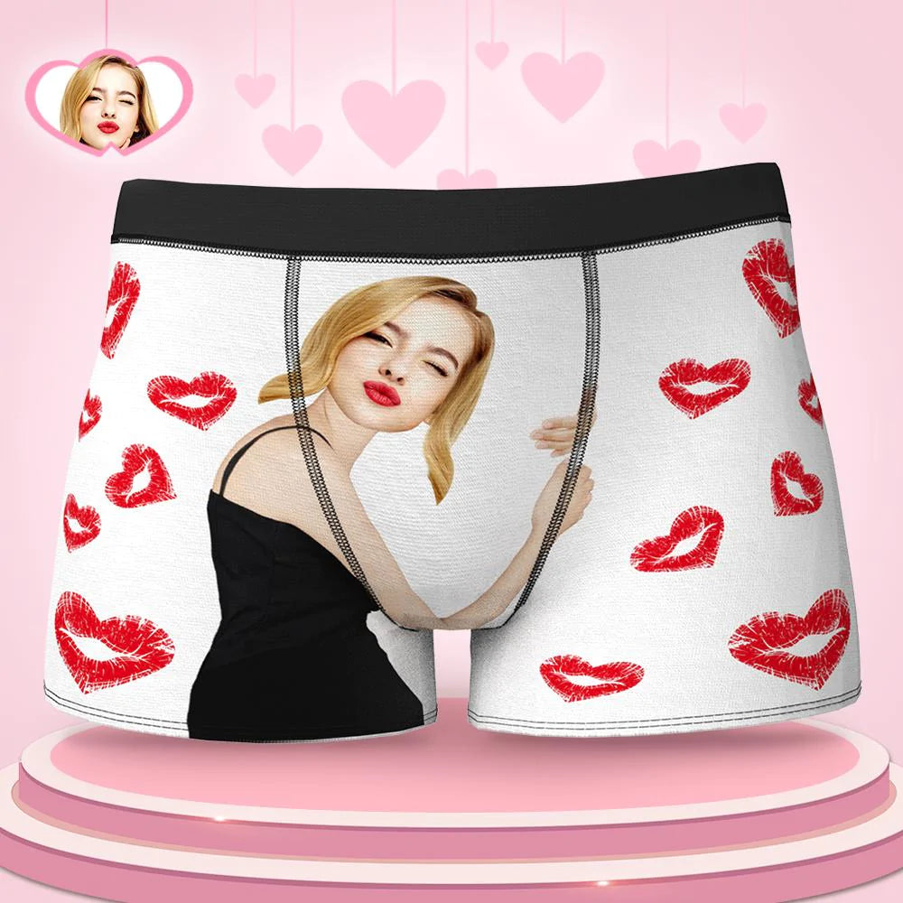 Custom Wife Or Girlfriend Face Boxers - Personalized Couple Men's boxer briefs