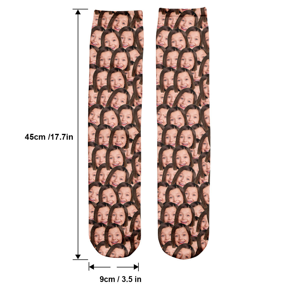 Customizable Printed Face - Personalized Daughter Socks