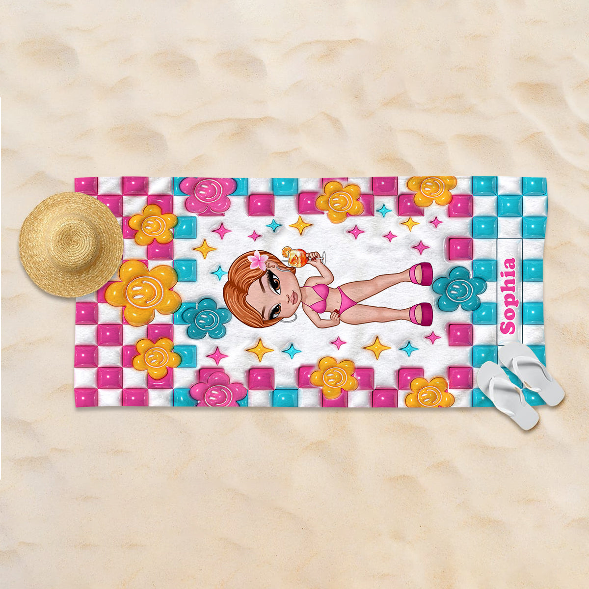 Bestie Forever - Personalized Bestie Beach Towel