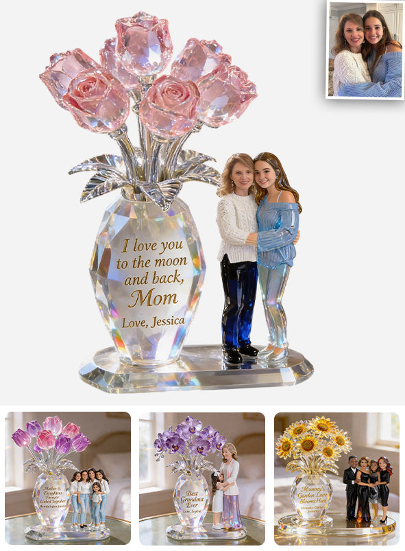 Crystal Flowers Vase - Personalized Mother Custom Shaped Acrylic Plaque