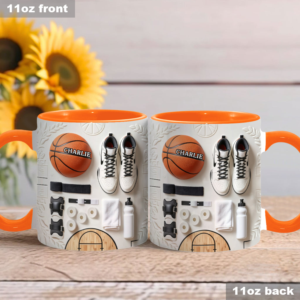 Love Basketball - Personalized Basketball Accent Mug & Coaster