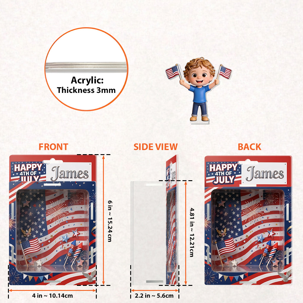 Happy 4th July - Personalized Kid Acrylic Display Box