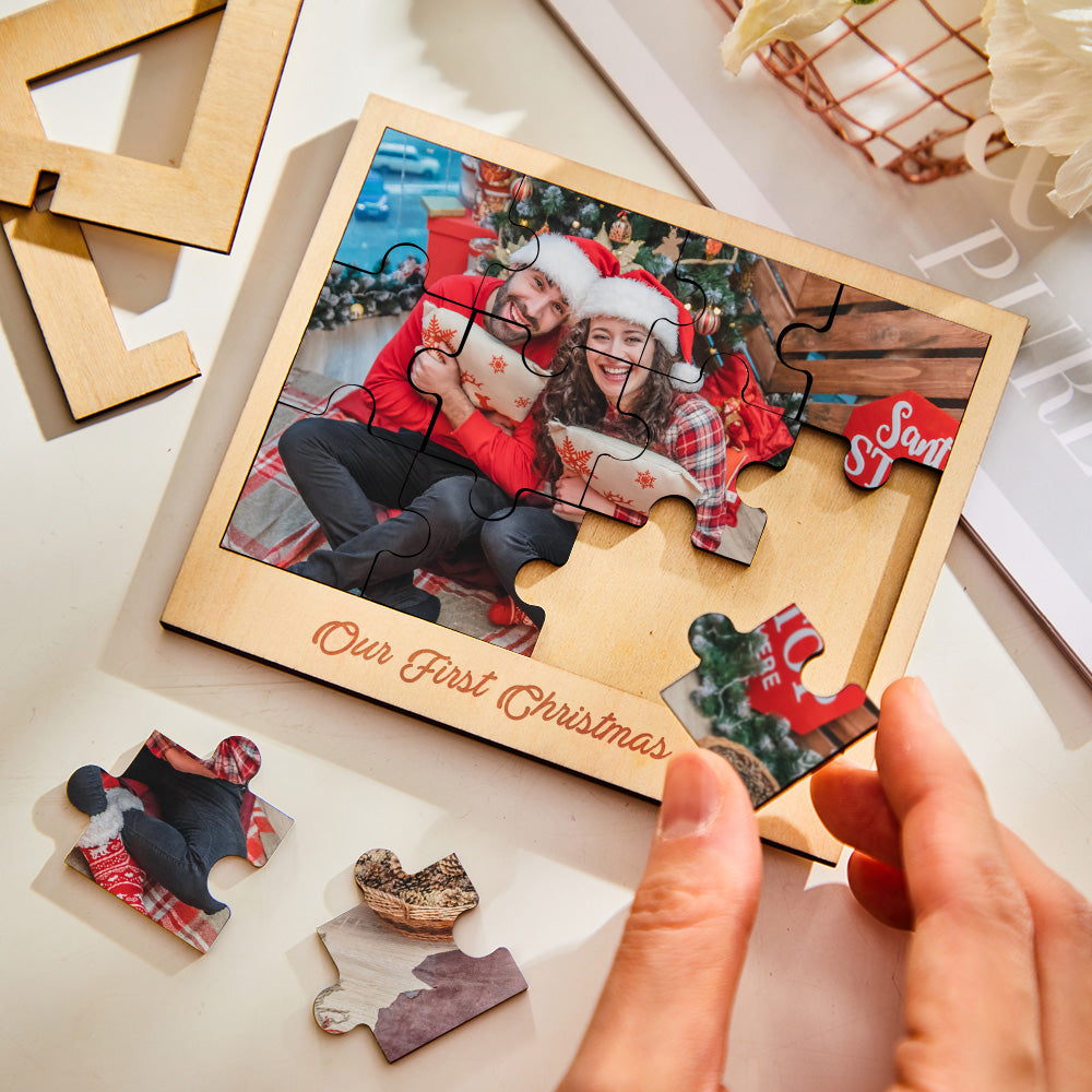 Any Photos - Personalized Couple Image Puzzle Photo Frame