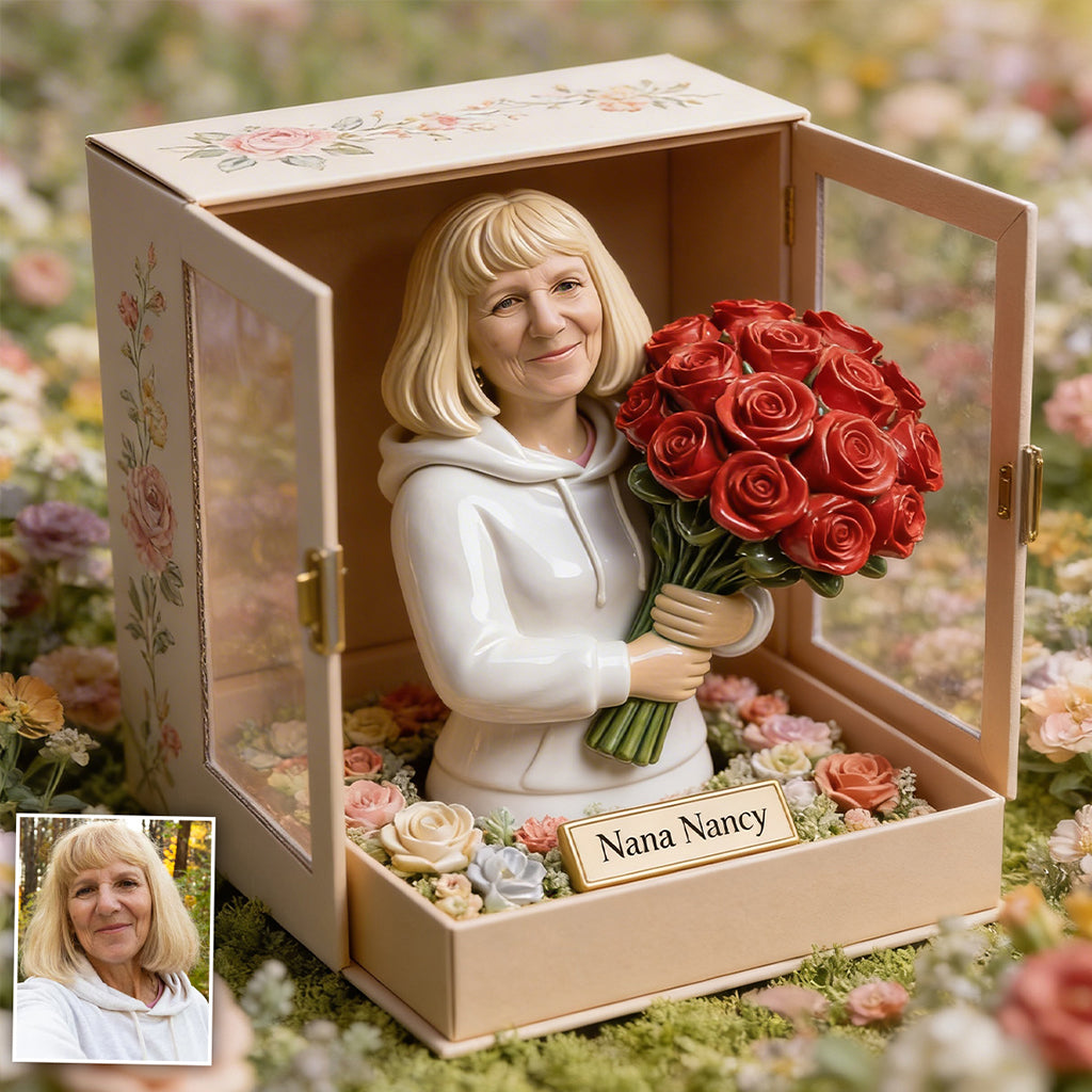 Love Blooms Here - Personalized Mother Custom Shaped Acrylic Plaque
