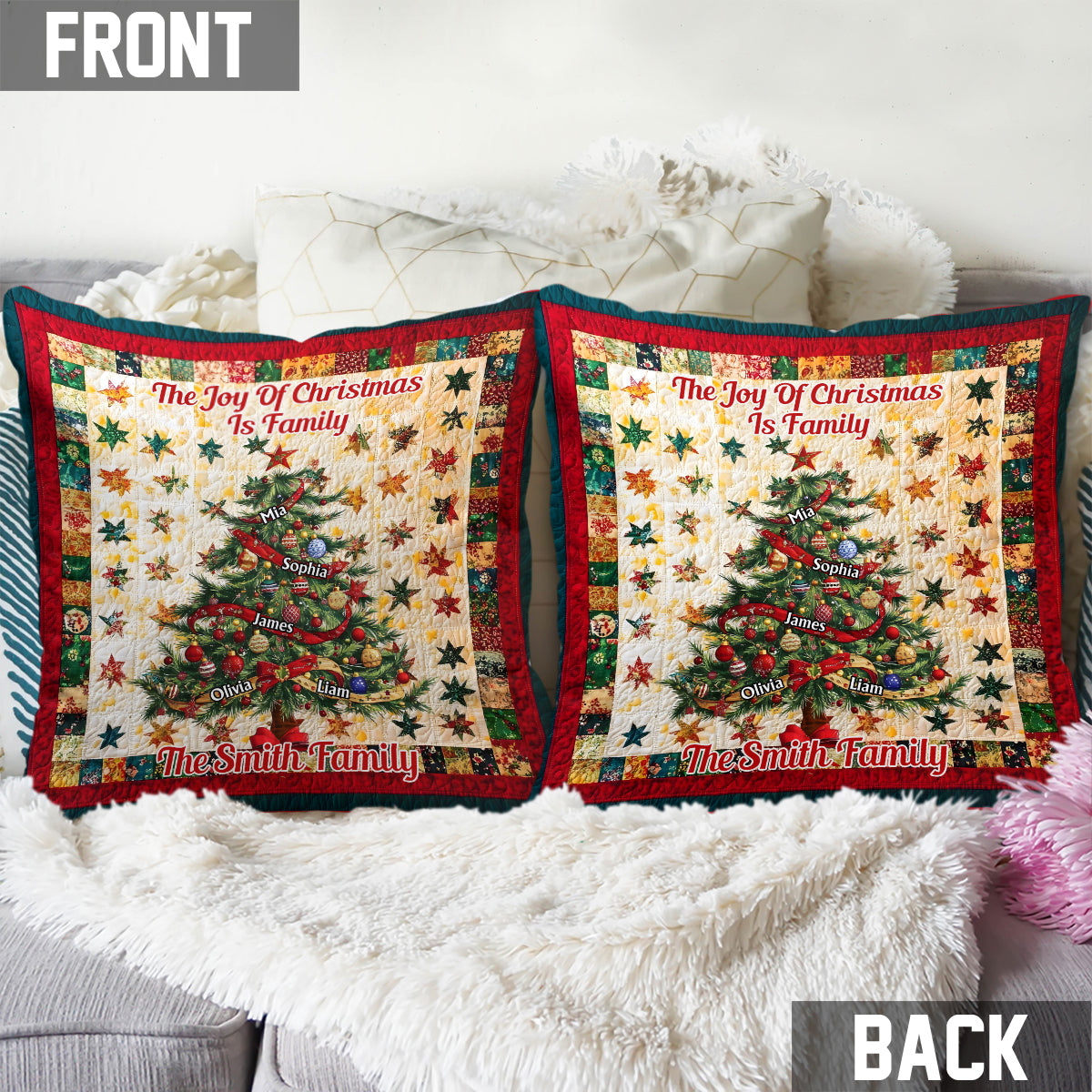 It's The Most Wonderful Time Of The Year - Personalized Family Throw Pillow