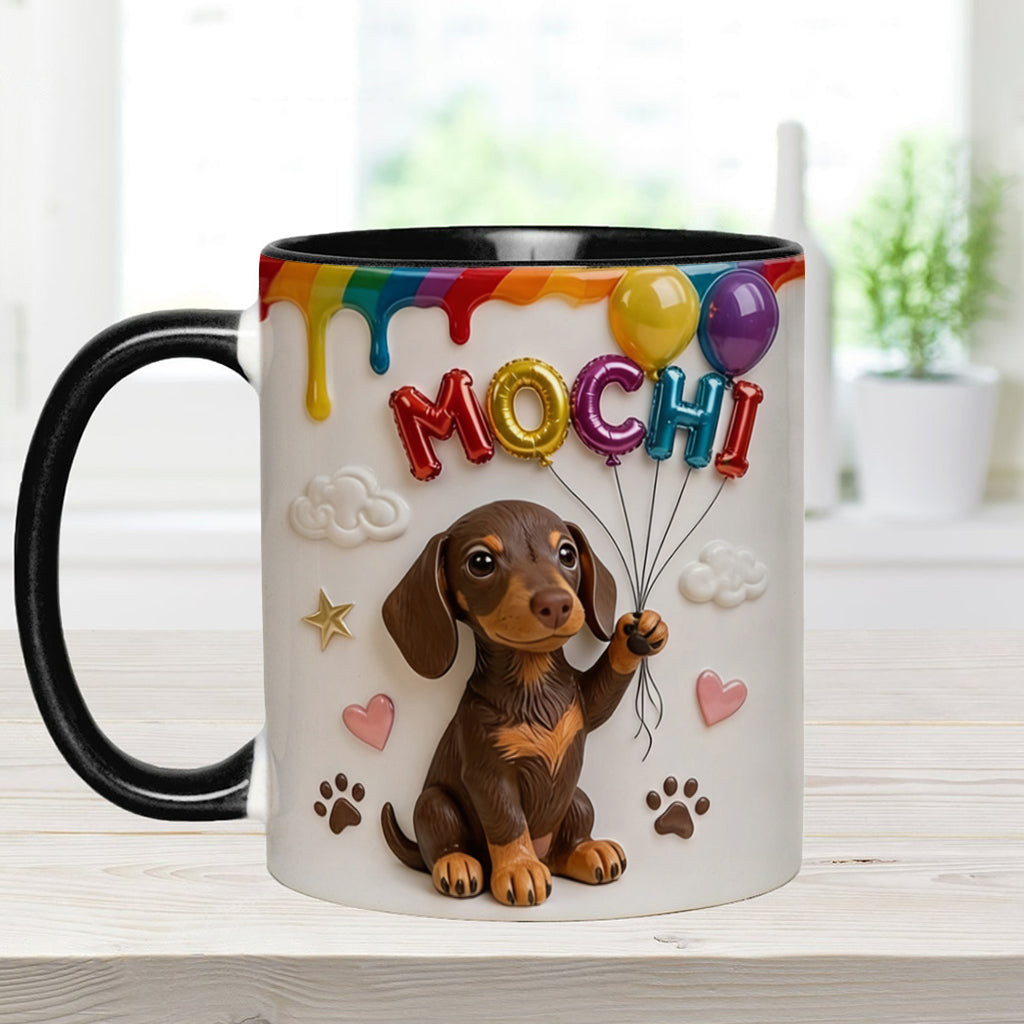 Custom Pet Name Ballon - Personalized Dog Accent Mug With Gift Box