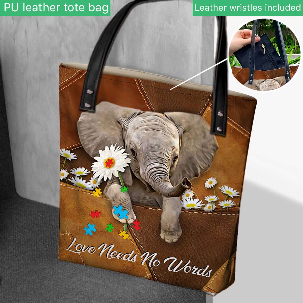 Autism Awareness : Love Needs No Words - Tote Bag 0921
