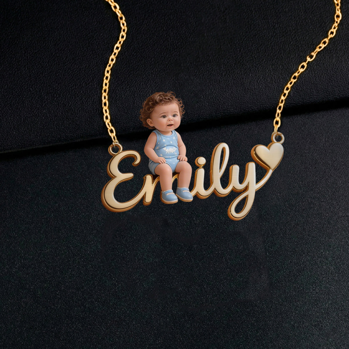 Custom Any Photo - Personalized Kid Shaped Metal Pendant Necklace