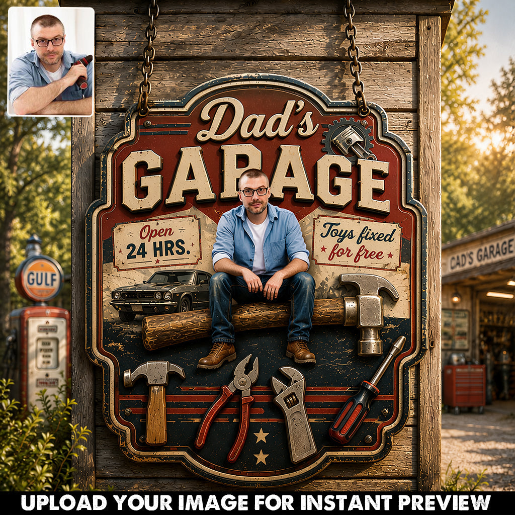 Dad's Garage - Personalized Father Cut Metal Sign