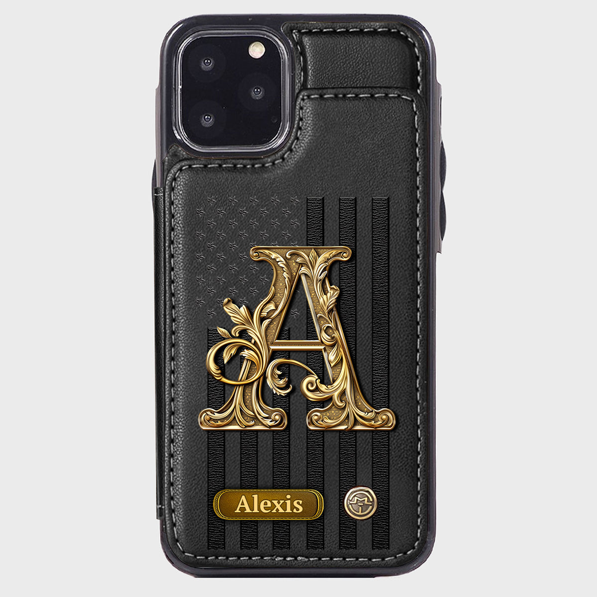 Initial Gift For Him, Gift For Man,... - Personalized Wallet Phone Case