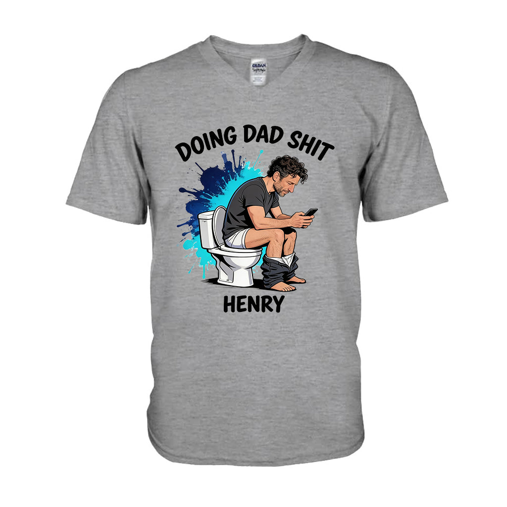 Custom Any Photo Doing Dad Shit - Personalized Father T-shirt And Hoodie