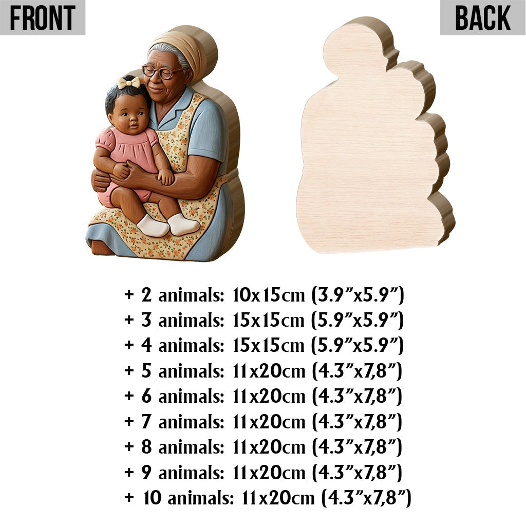 Custom Family Puzzle Piece - Personalized Grandma Shaped Wooden Puzzle