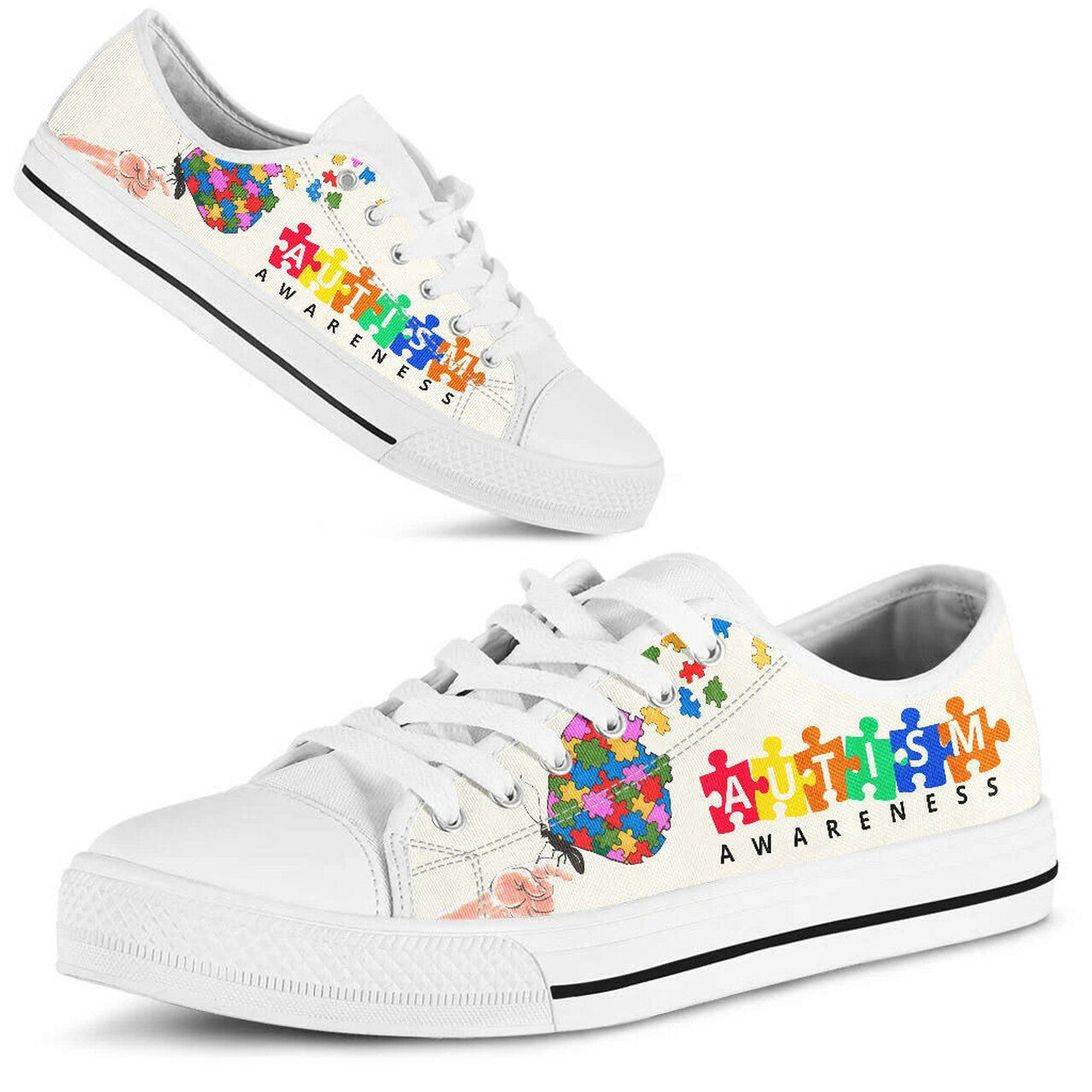 Butterfly Autism Awareness - Autism Awareness Low Top Shoes 0921