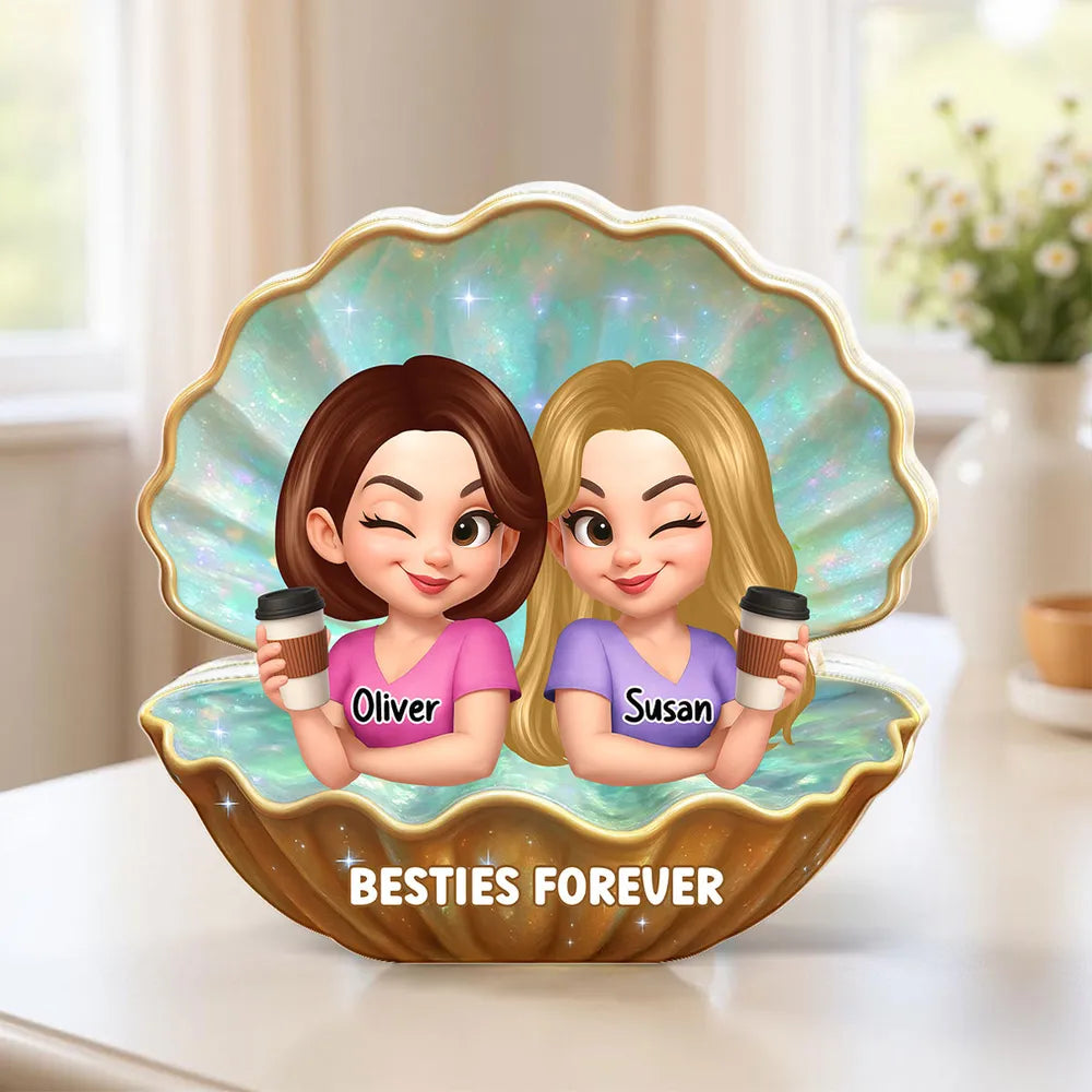 Personalized Best Friends Acrylic Block Plaque – Custom Gift for Besties, Fun and Cute Friendship Keepsake