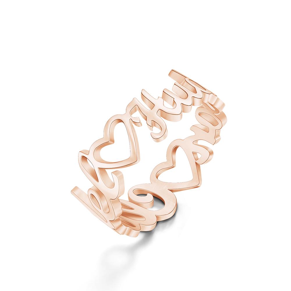 Heart-Shaped Double Names - Personalized Heart-Shaped Double Names