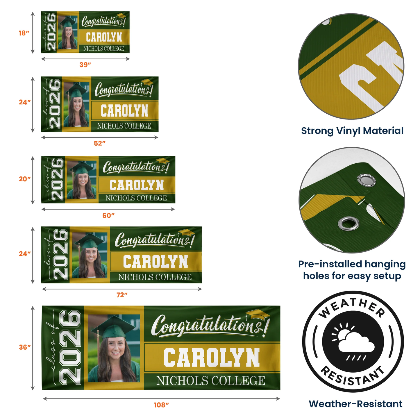 Personalized Graduation Vinyl Banner With Photo Style Design for a School Celebration, A Unique Creative Gift