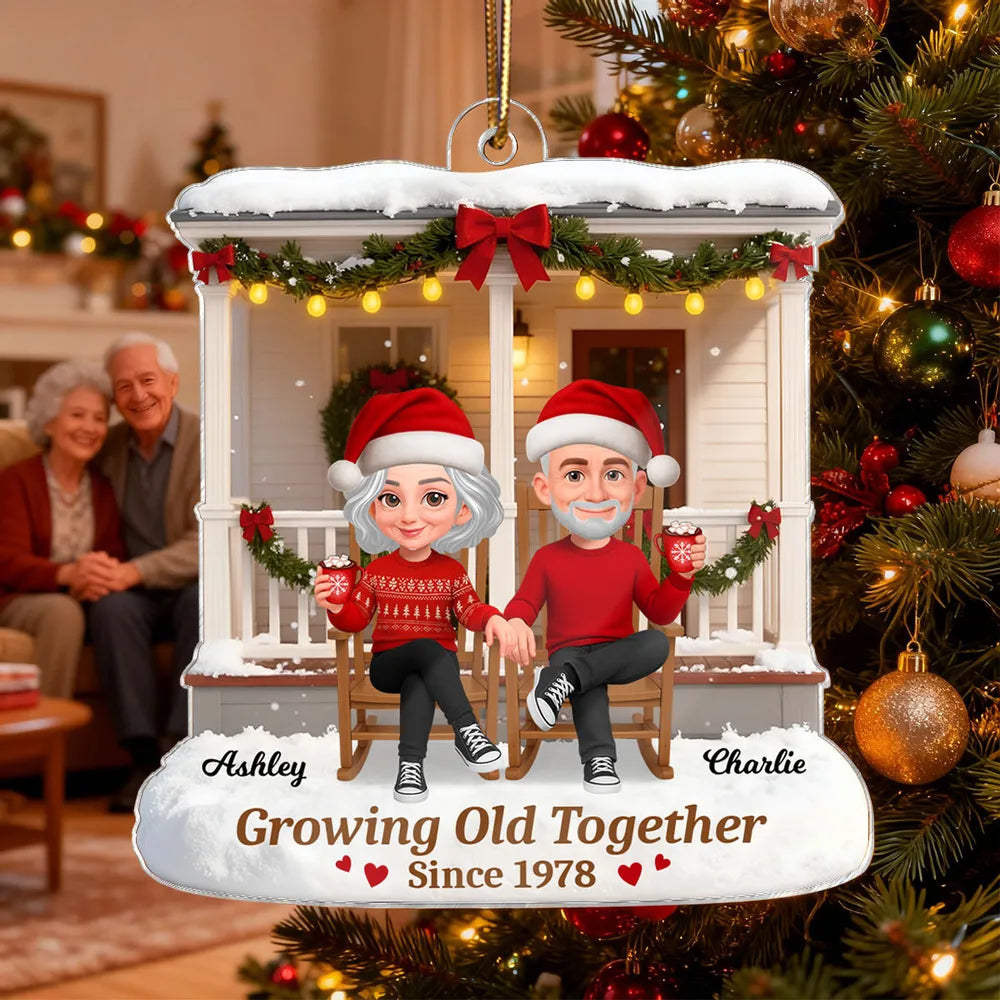 Acrylic Ornament Personalized Growing Old Together Couple Keepsake Warm Home Decor Gift for Partners