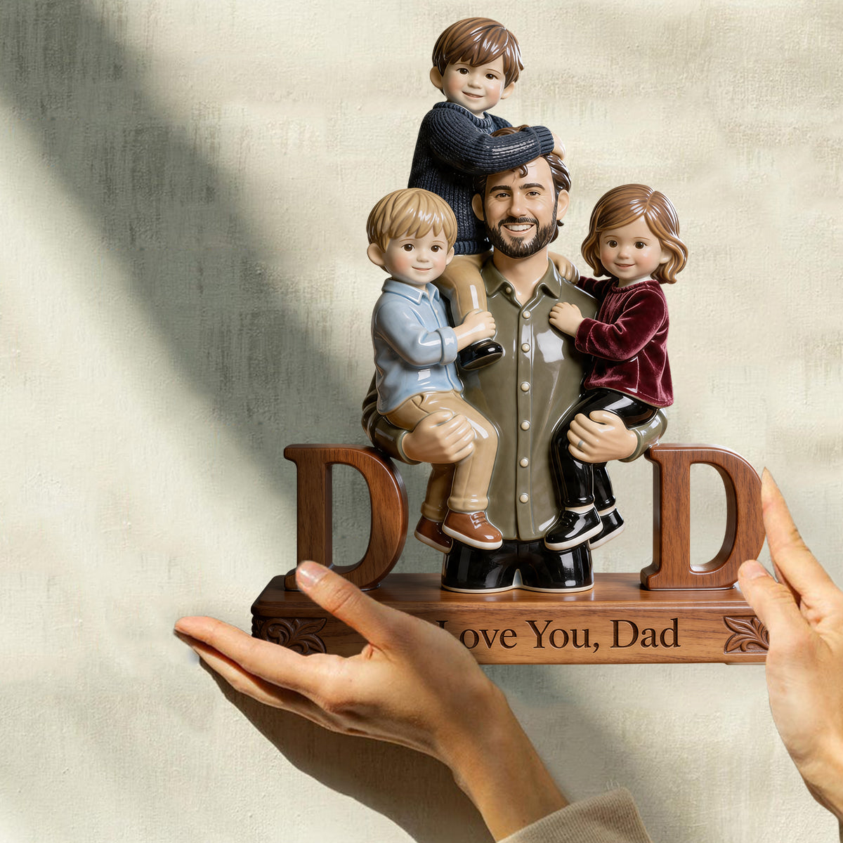 Best Dad Ever - Personalized Father Custom Shaped Wood Plaque