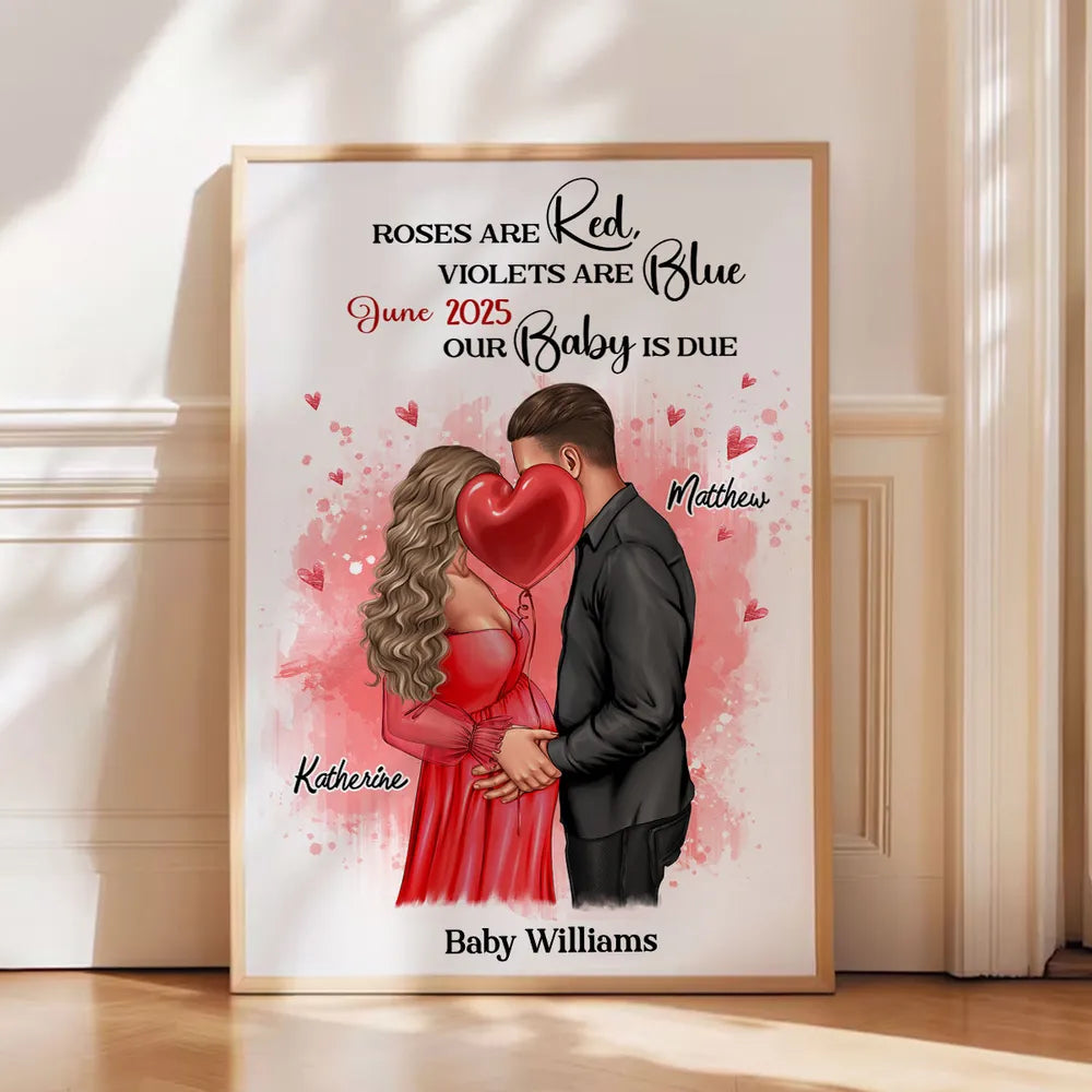 Custom Poster - A Heartfelt Gift for Expecting Couples, Perfectly Capturing the Beautiful Moments of Your Growing Family