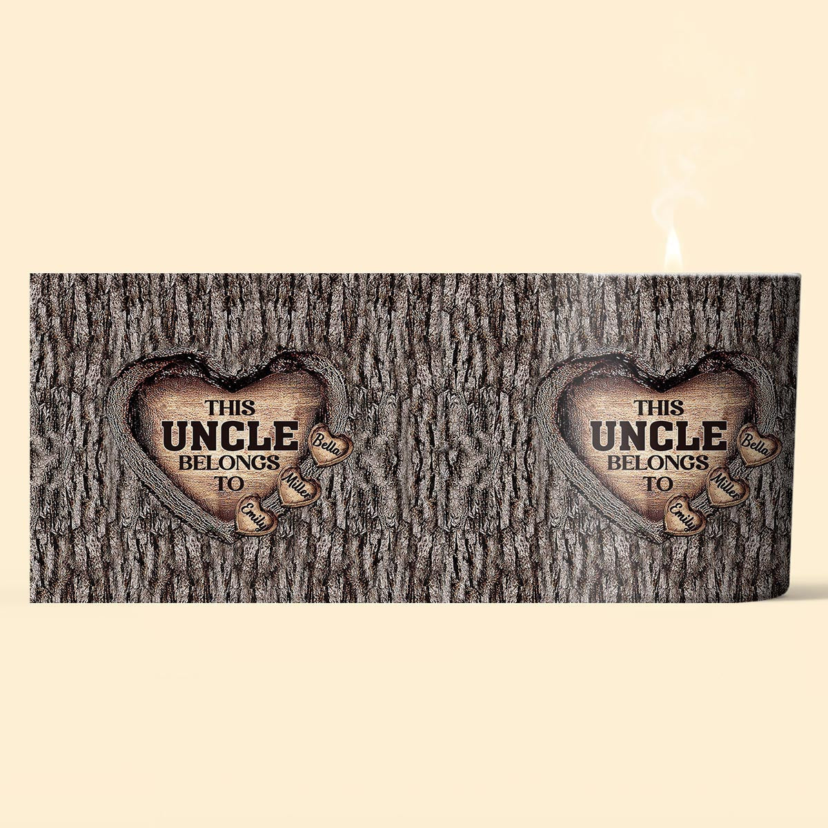 Dad's Heart - Gift for dad, grandma, grandpa, mom, uncle, aunt, brother, sister - Personalized Candle With Wooden Lid