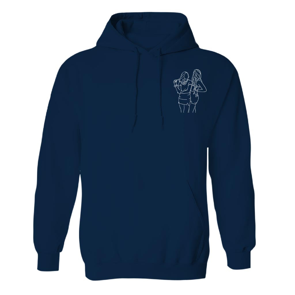 Custom Line Art - Personalized Daughter Embroidered Hoodie
