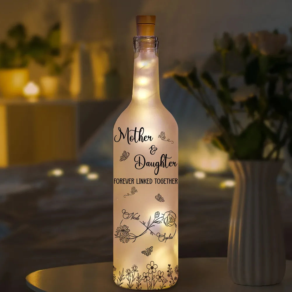 Bottle Lamp for Mother & Daughter | Gentle Glow with Meaningful Message, Gift-Ready Home Décor Piece