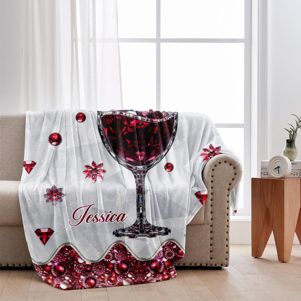 Just A Girl Who Loves Wine - Personalized Wine Blanket
