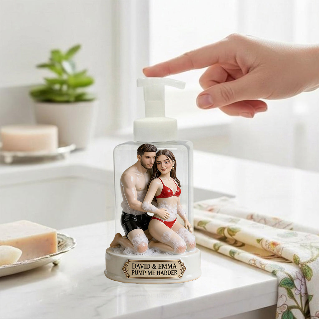 Any Photo Funny Couple Gift - Personalized Spicy Couple Pump Dispenser